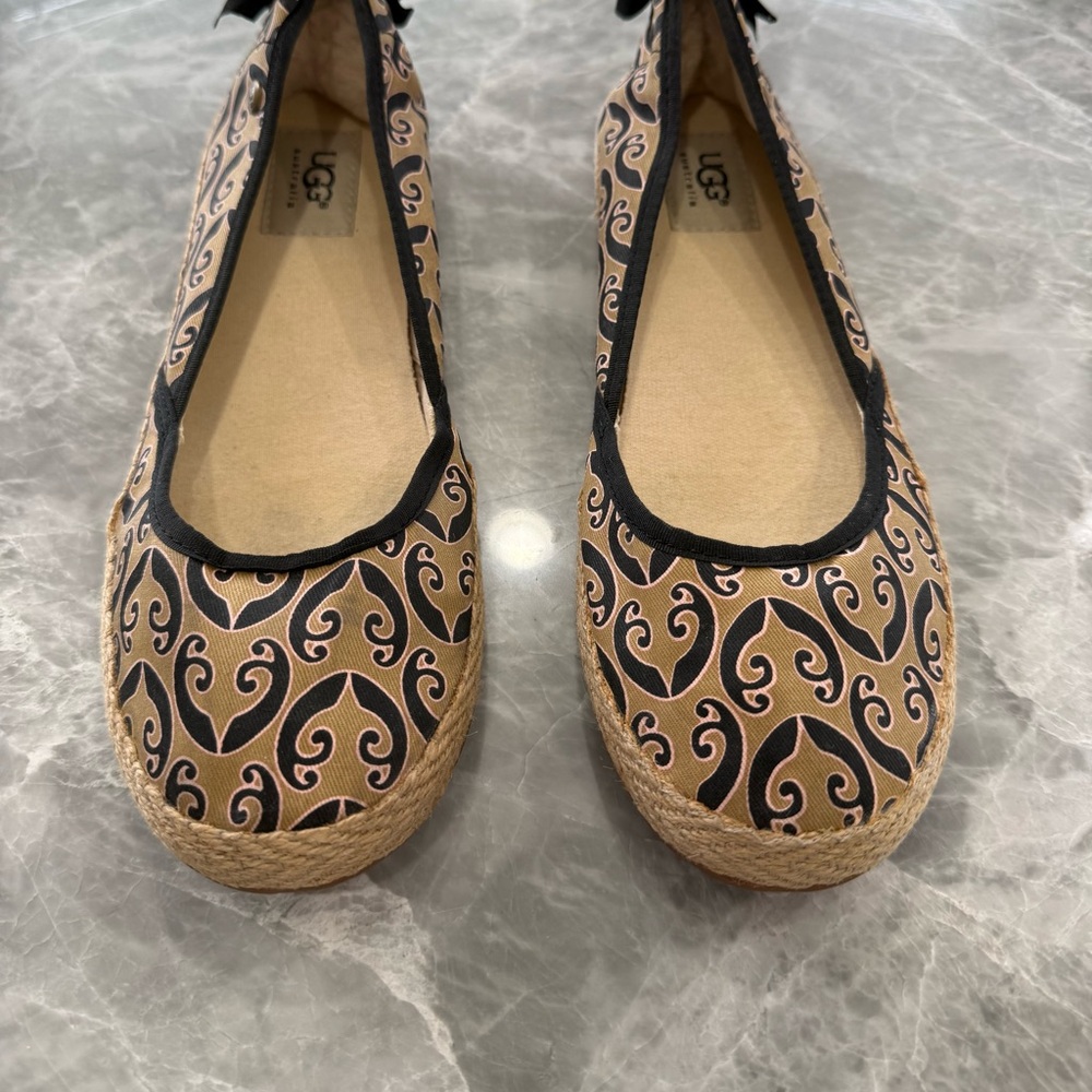 UGG Australia Shoes Womens 8.5 Tan Indah Marrakech Slip On Ballet Flats